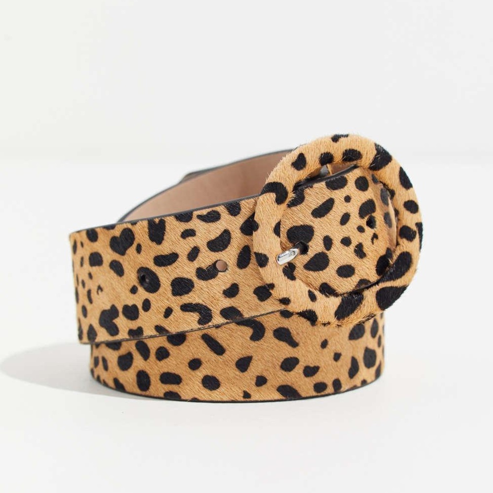 UO Leather Leopard Print Belt